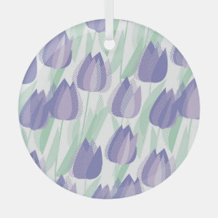 Tulip design: pale violet floral. glass tree decoration