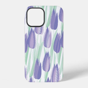 Tulip design: pale violet floral. iPhone 12 case