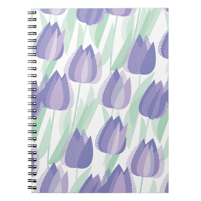 Tulip design: pale violet floral. notebook (Front)