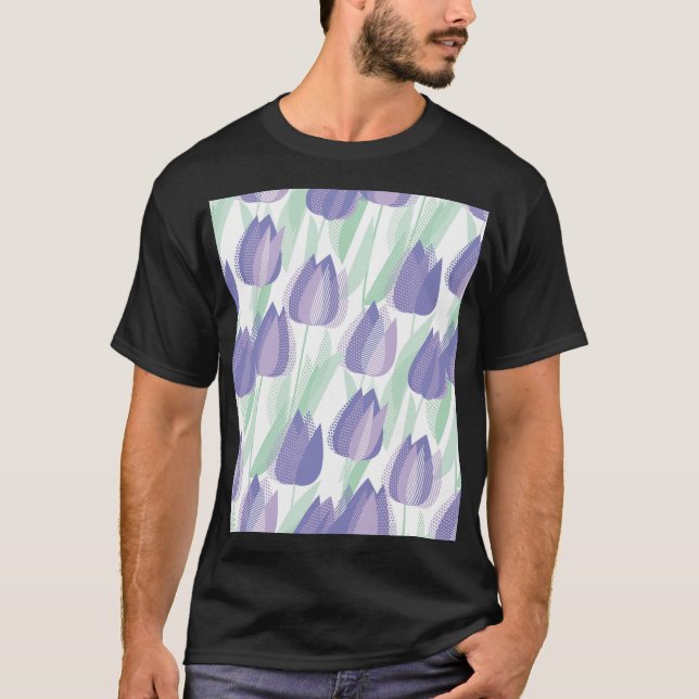 Tulip design: pale violet floral. T-Shirt (Front)