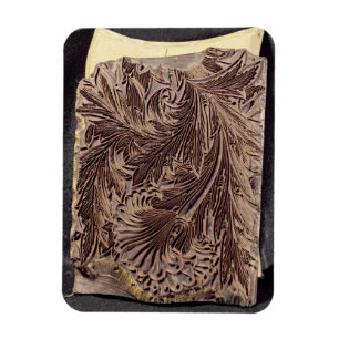 Tulip design printing block, 1875 (carved wood) magnet