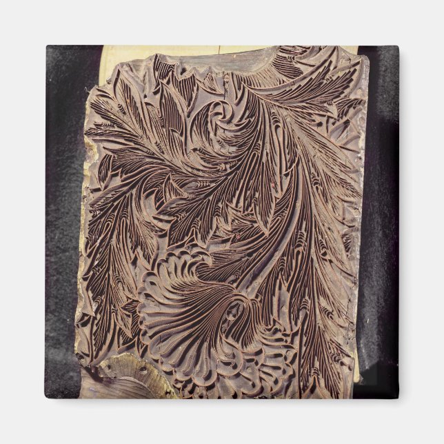 Tulip design printing block, 1875 (carved wood) magnet (Front)