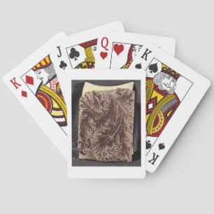 Tulip design printing block, 1875 (carved wood) playing cards