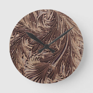 Tulip design printing block, 1875 (carved wood) round clock