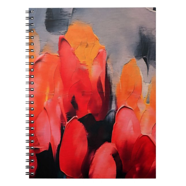 Tulip Field – Abstract Floral Intensity Notebook (Front)