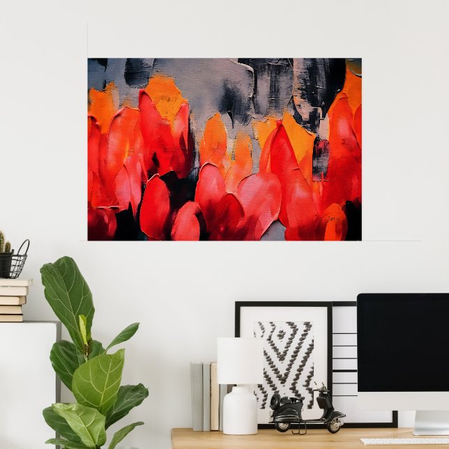 Tulip Field – Abstract Floral Intensity Poster (Home Office)