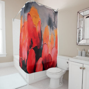 Tulip Field – Abstract Floral Intensity Shower Curtain
