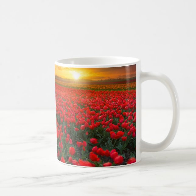 Tulip Fields at Sunset in the Netherlands Coffee Mug (Right)