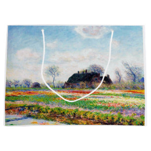 Tulip Fields in the Netherlands, Monet Large Gift Bag