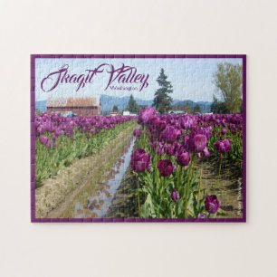 Tulip Fields (Purple) & Barn (Skagit Valley) Jigsaw Puzzle