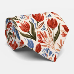 Tulip Floral Best Man Autumn Wedding Tie
