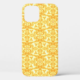 Tulip floral damask orange yellow iphone case