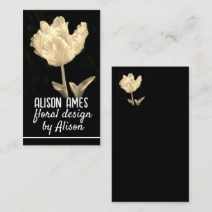 tulip floral design flower photography on black business card
