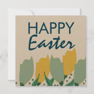 Tulip Floral Happy Easter Hand Drawn Botanical Card