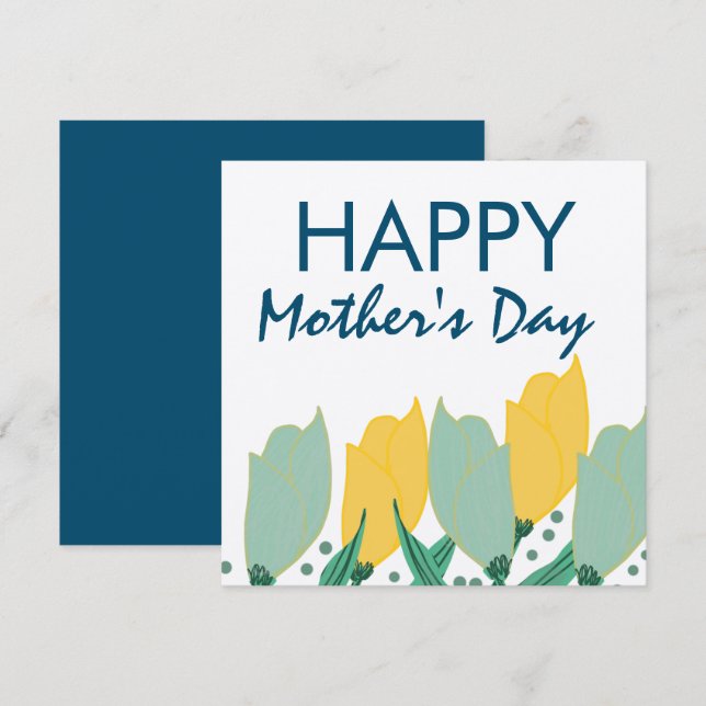 Tulip Floral Happy Mother's Day Hand Drawn Card (Front/Back)