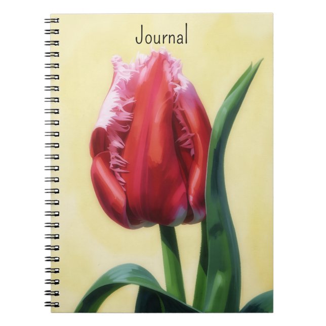 Tulip Flower Art Flower Journal Personalise (Front)