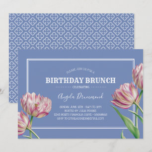Tulip Flower Birthday Brunch Violet Invitation