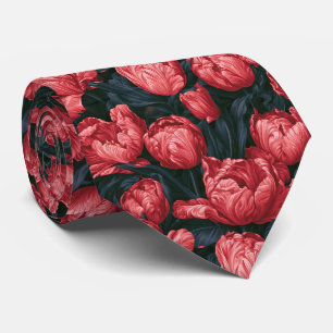 Tulip Flower Businessman Greenery Wedding Tie