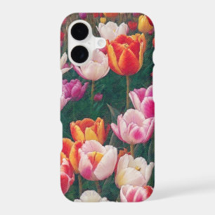 Tulip Flower Garden Art Orange Pink Phone Case