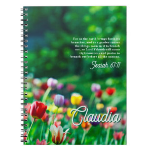 Tulip Flower Garden Bible Scripture Verse Notebook
