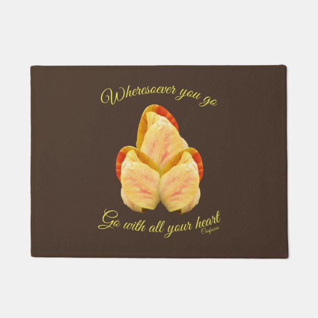 Tulip Flower Go With Your Heart Inspirational      Doormat (Front)