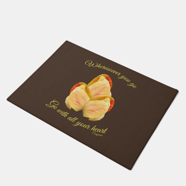 Tulip Flower Go With Your Heart Inspirational      Doormat (Angled)
