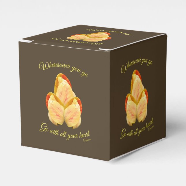 Tulip Flower Go With Your Heart Inspirational Favour Box (Front Side)