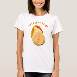 Tulip Flower One Day At A Time Inspirational T-Shirt