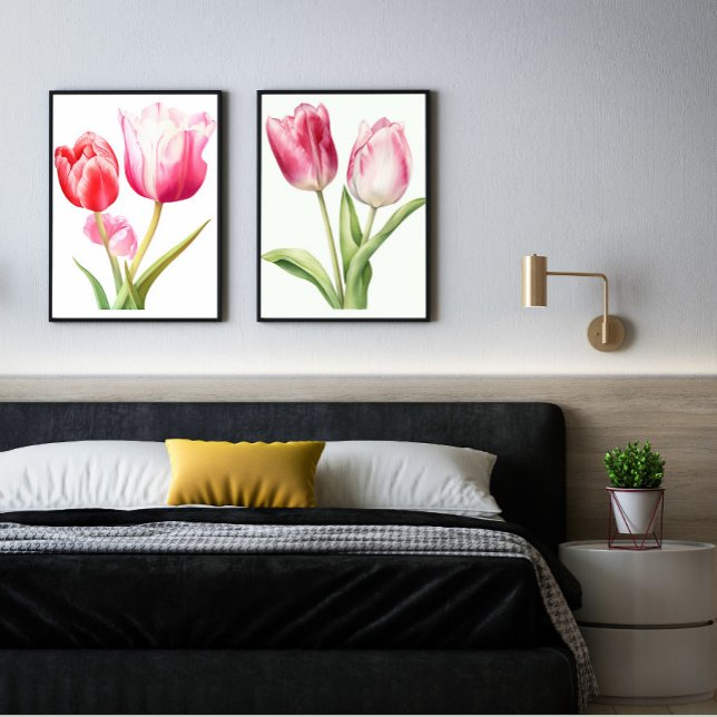 Tulip Flower, Pink Tulip, minimalist, Botanical Poster (Creator Uploaded)