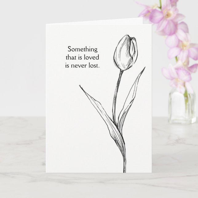 Tulip Flower Sympathy Card Loss Funeral Memorial (Orchid)