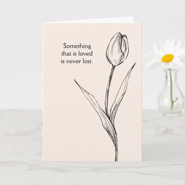 Tulip Flower Sympathy Card Loss Funeral Memorial (Small Plant)