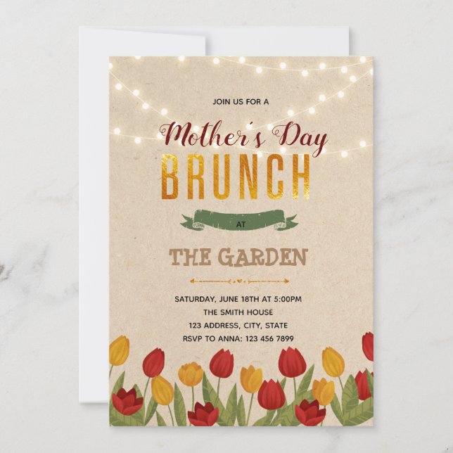 Tulip flower theme Invitation (Front)