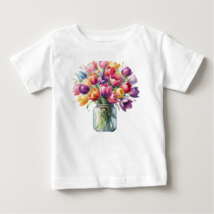Tulip Flower Vase Baby T-Shirt