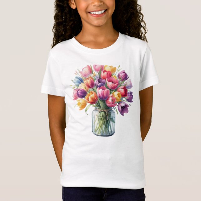 Tulip Flower Vase T-Shirt (Front)