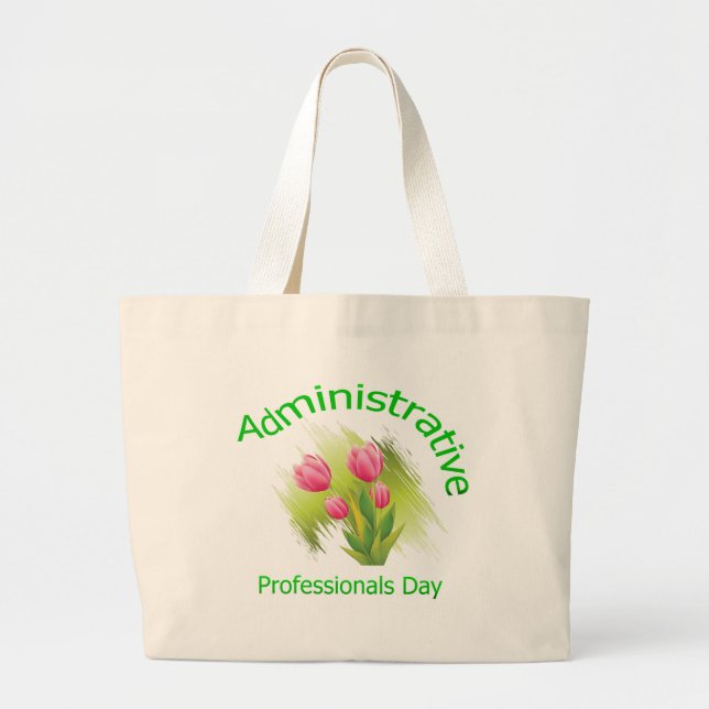 Tulip Flowers Administrative Professionals Day Large Tote Bag (Front)