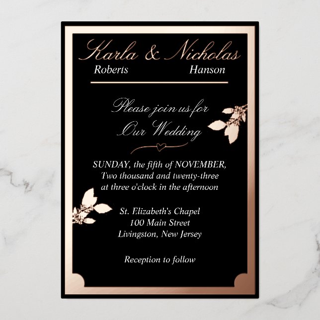 Tulip Flowers, Elegant Black Wedding, Oval Border  (Front)