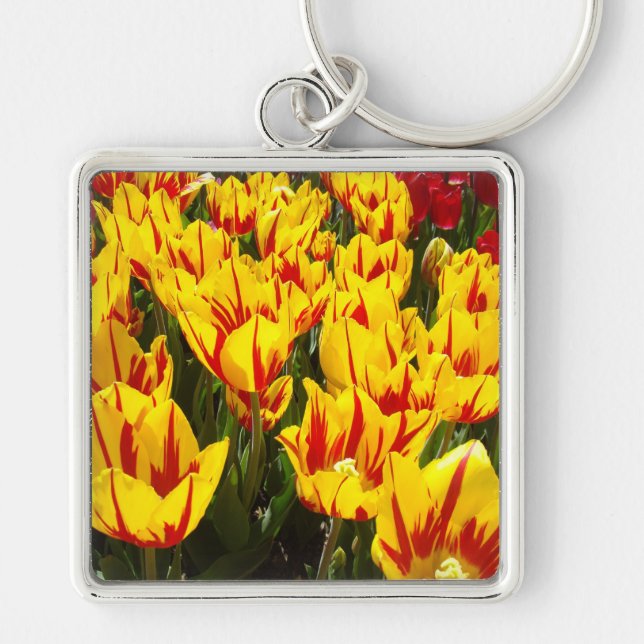 Tulip Flowers key chains Yellow Tulips Easter (Front)