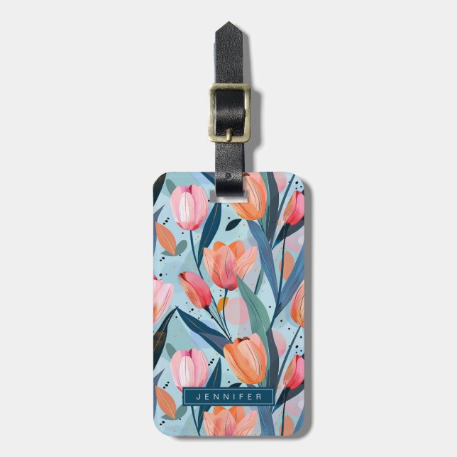 Tulip Flowers Luggage Tags (Front Vertical)