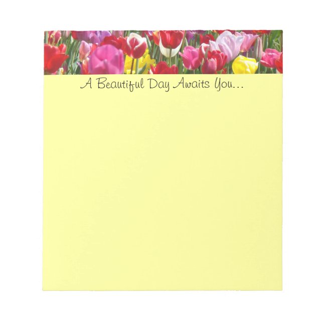 Tulip Flowers notepad Spring Personalised gifts (Front)