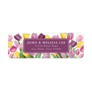 Tulip Flowers Return Address Labels