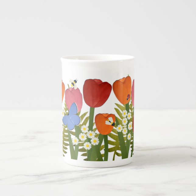 Tulip Garden 10oz Bone China Mug  (Front)