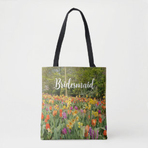 Tulip Garden Bridesmaid Tote Bag
