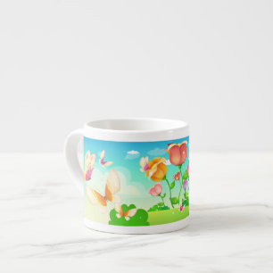Tulip Garden Butterfly Espresso Cup