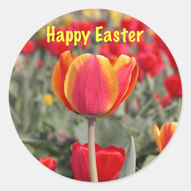 Tulip Garden Easter Sticker (Front)