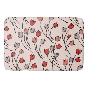 Tulip Garden In Pinks Bath Mat