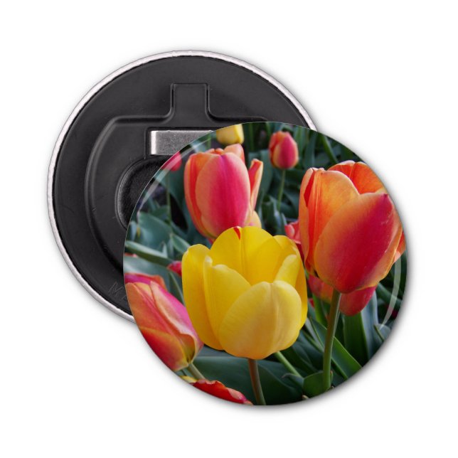 Tulip Garden Photo Bottle Opener (Front)
