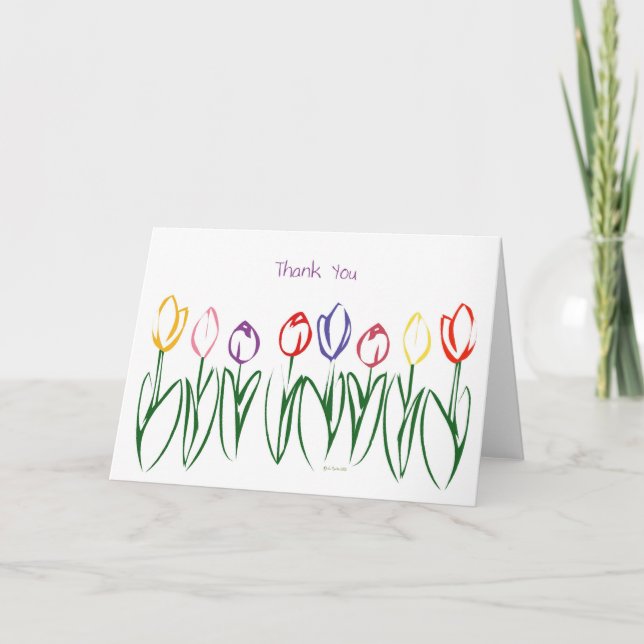 Tulip Garden-ThankYou Thank You Card (Front)