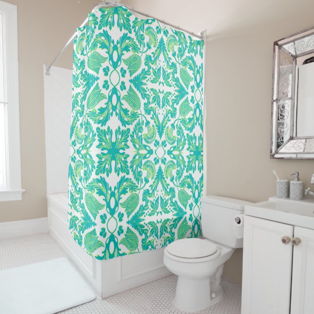 Tulip Garden - Vintage Mod Flower  Shower Curtain (In Situ)