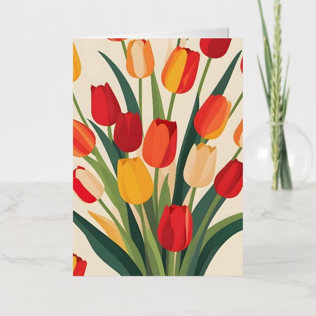 Tulip Glow-Up Foil Greeting Card (Front)