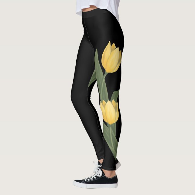 Tulip Leggings Easter Tulips Art Flowers Pants (Left)